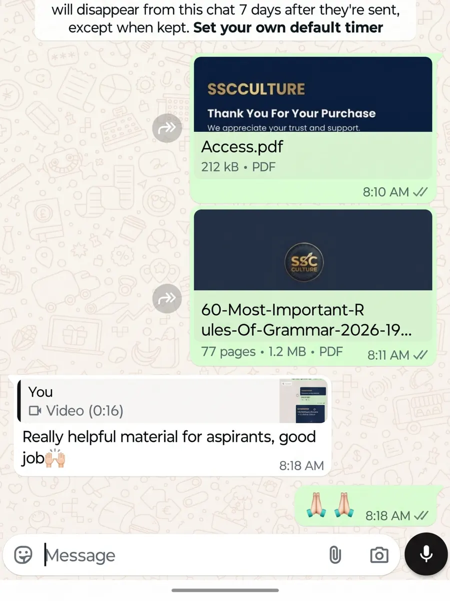 Student WhatsApp review screenshot 4